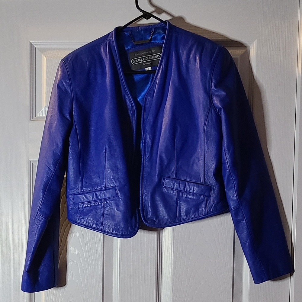 Royal Blue genuine leather jacket